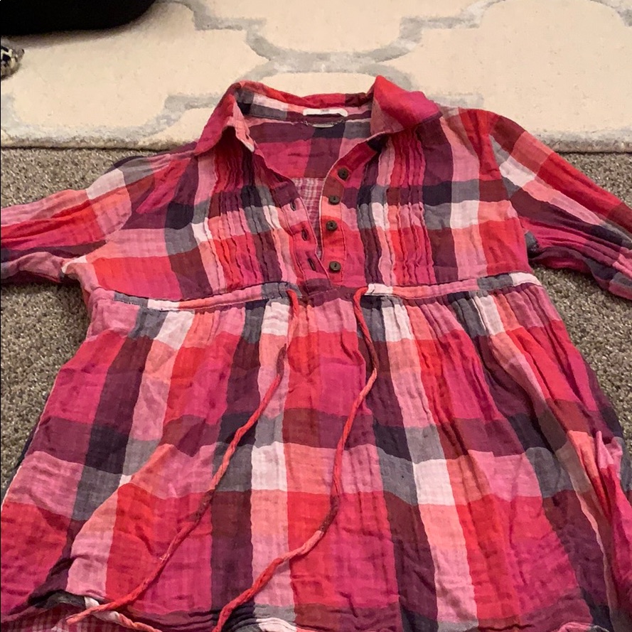 Plaid Half Button Down